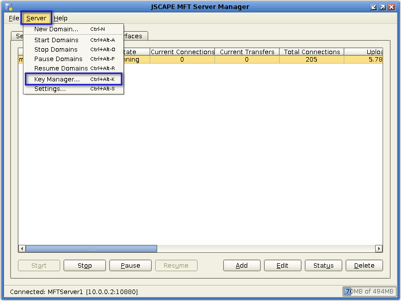mft server key manager