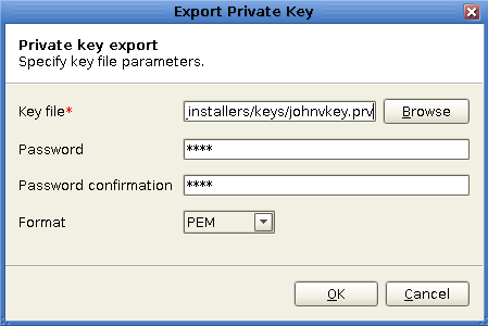 export private key for sftp public key authentication