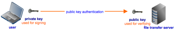 public key authentication for encrypted file transfer
