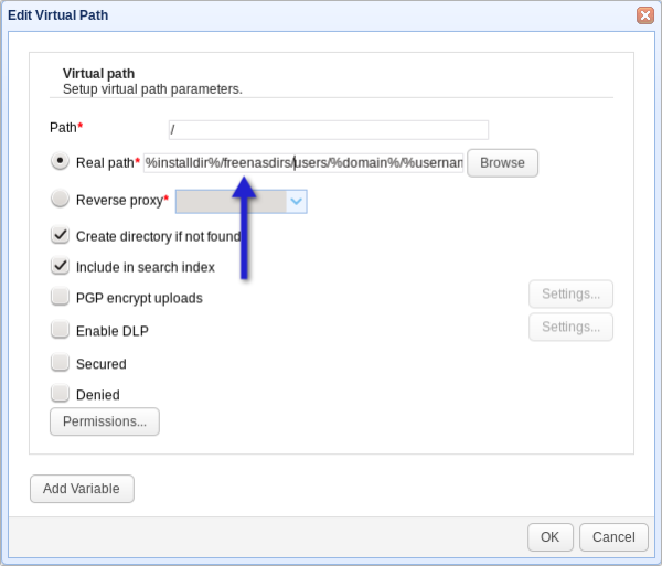 mft server virtual path after san resized 600