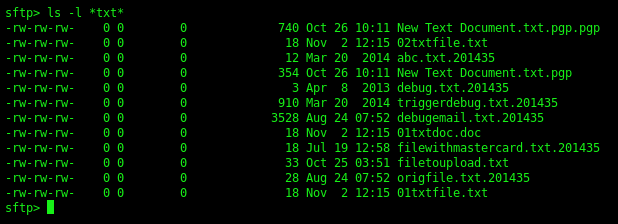 sftp-command-line-list-files-wildcard