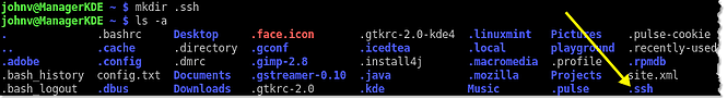 mkdir ssh