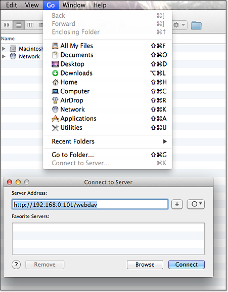 connect webdav mac
