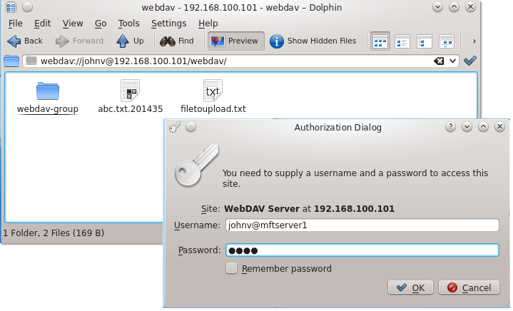 connect webdav linux