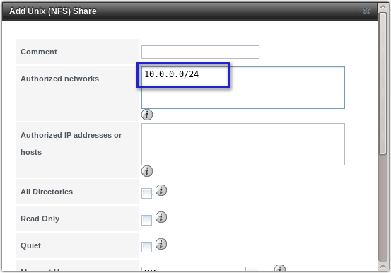 freenas authorized networks