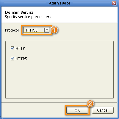 add domain service https parameters