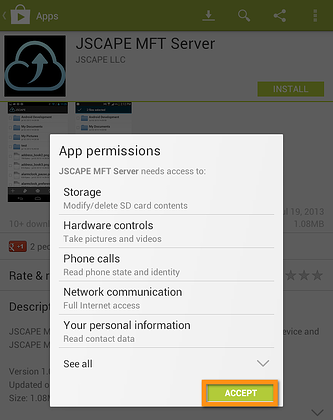 android file transfer app permissions accept