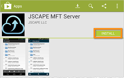 jscape mft server android app install