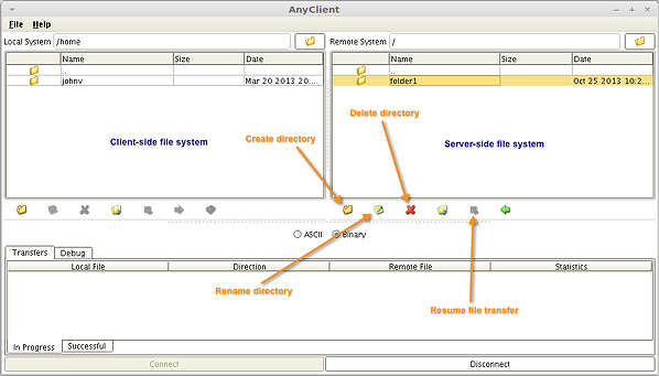 sftp server side filesystem