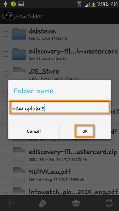 android file transfer create new folder1