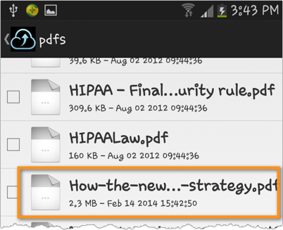 android file transfer newly uploaded file