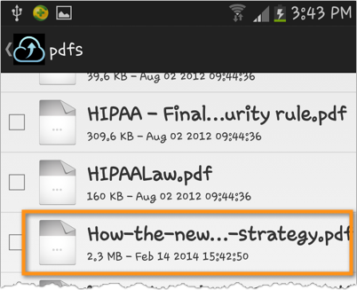 android file transfer newly uploaded file