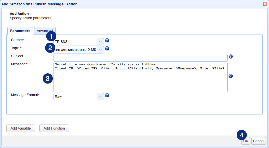 015 - amazon sns publish message parameters