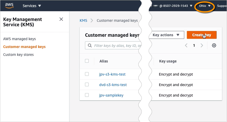 Using AWS KMS To Encrypt Files You Upload To Your S3 Trading Partner - create key-1