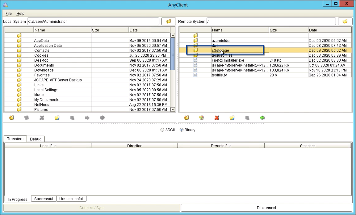 accessing aws s3 via sftp