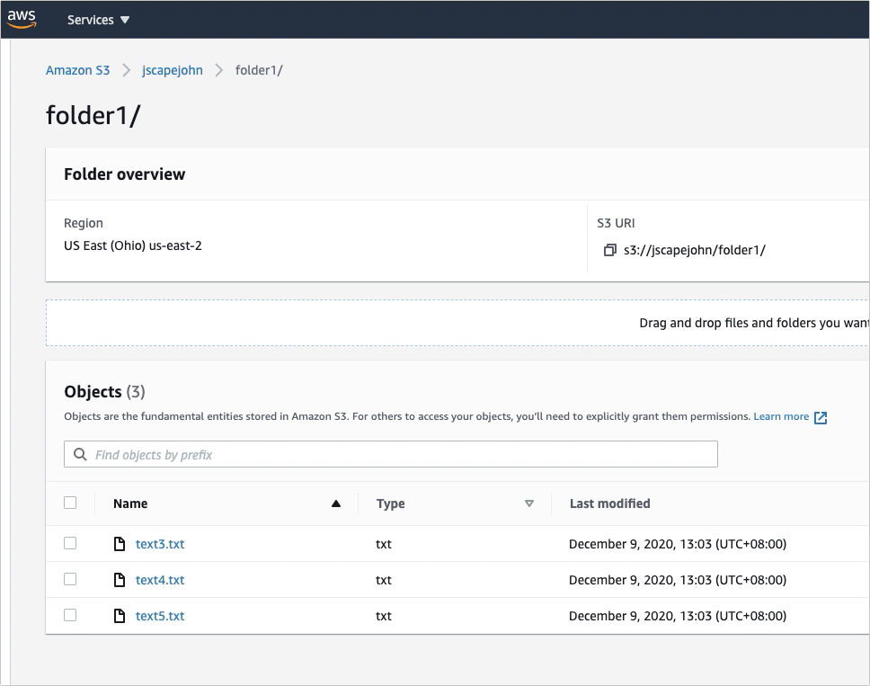accessing aws s3 via sftp - 20