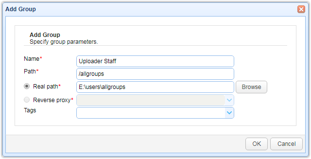 add group dialog mft server