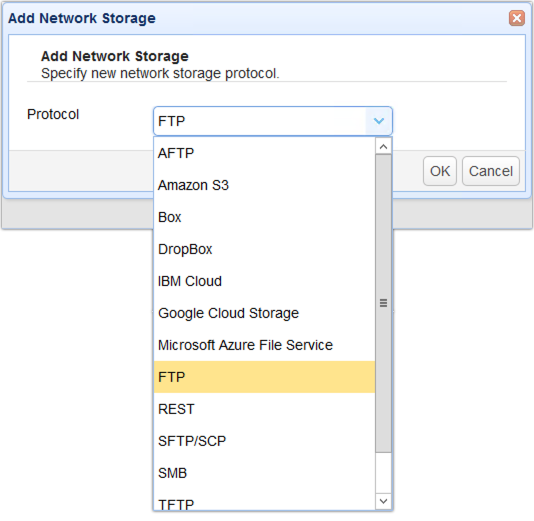 add network storage ftps