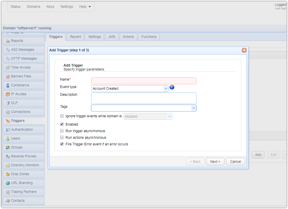 add trigger for server configuration backup