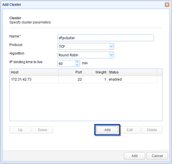 addsecondhosttosftpcluster