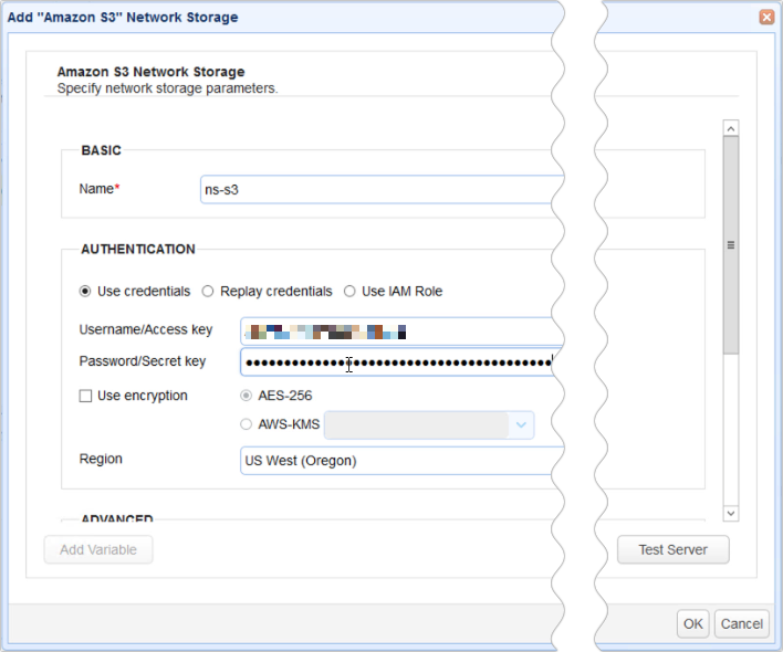 amazon s3 network storage details