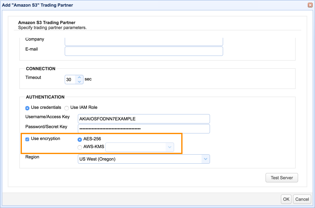 amazon s3 trading partner server side encryption