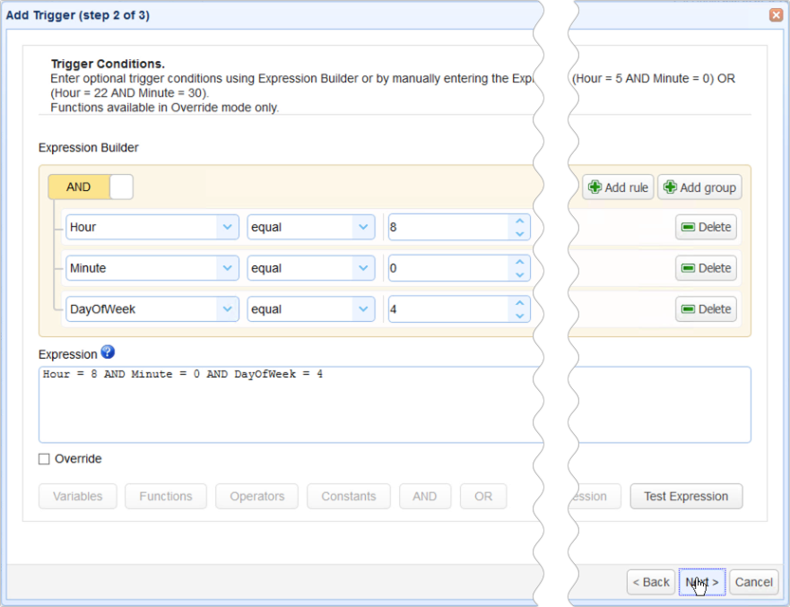 as2 transfer trigger condition 2