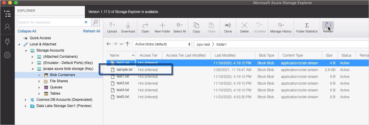 automatically transfer files from sftp to azure blob storage - 21