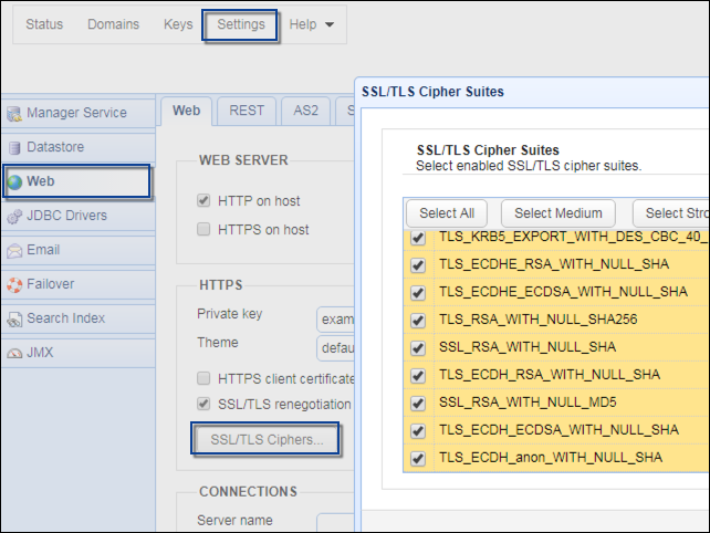 cipher suites in jscape mft server