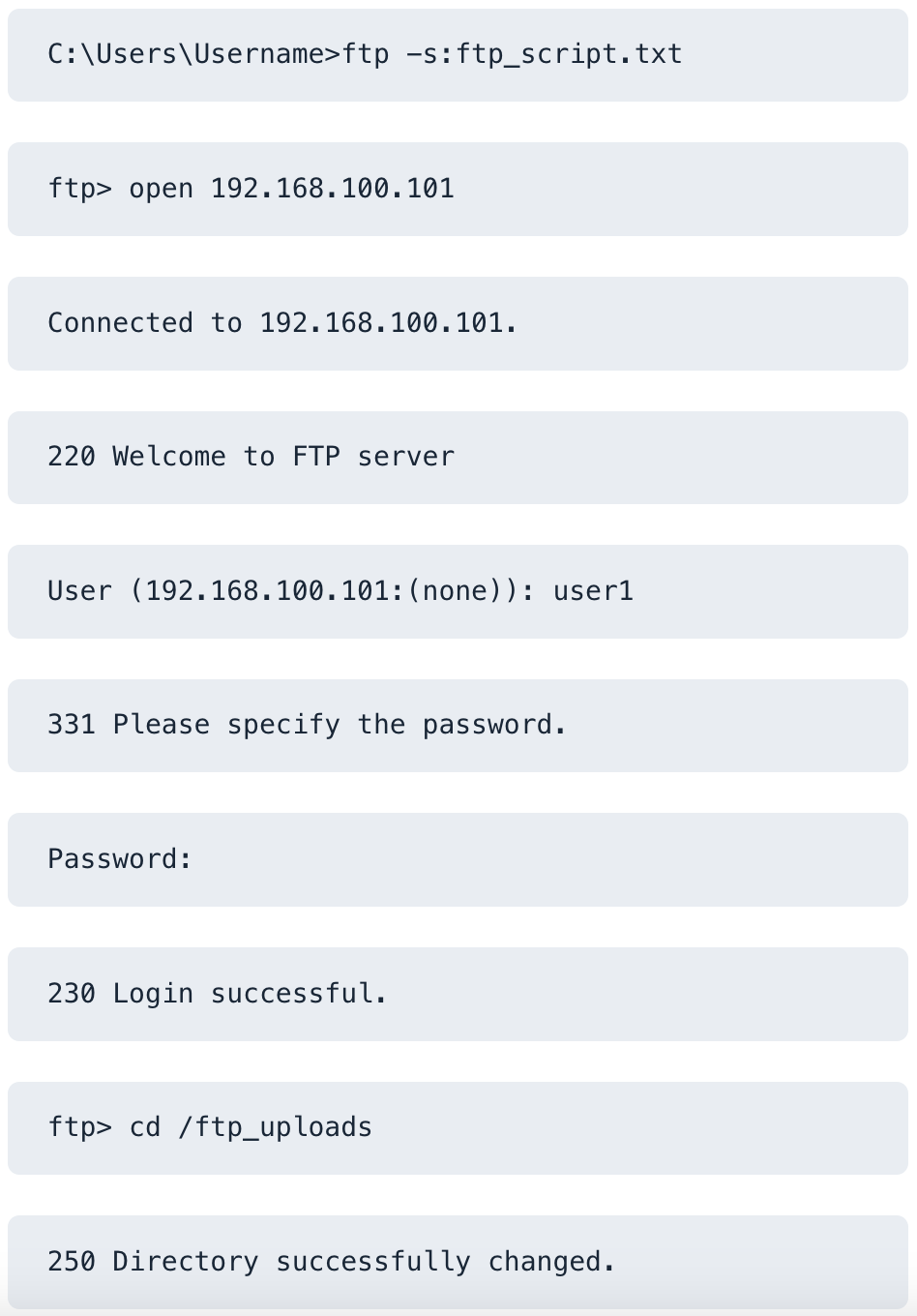 commandline output1