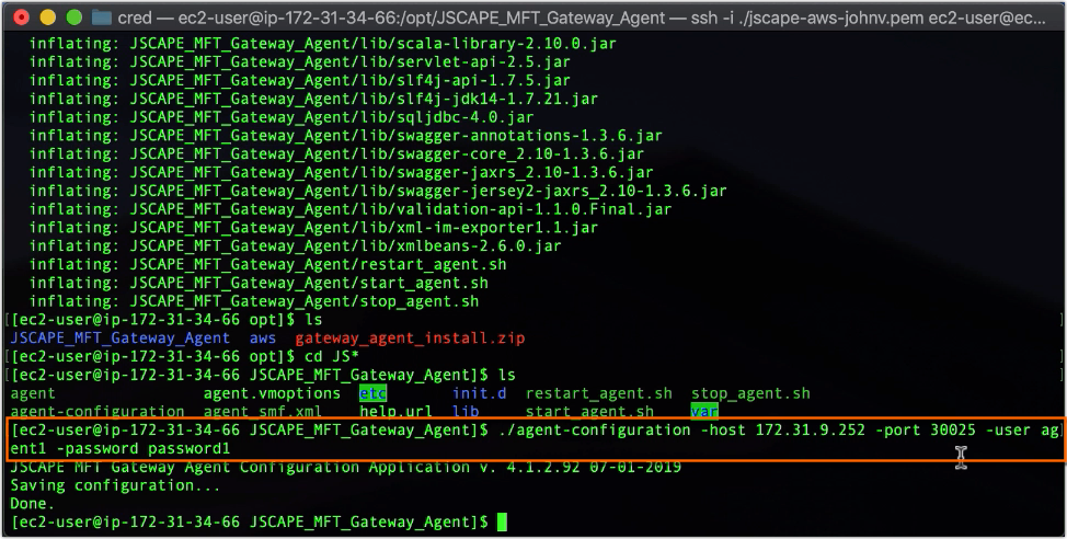 configure mft gateway agent