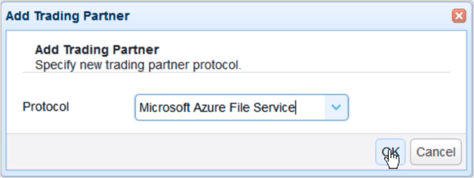 copy data from azure to s3 - add trading partner azure file service