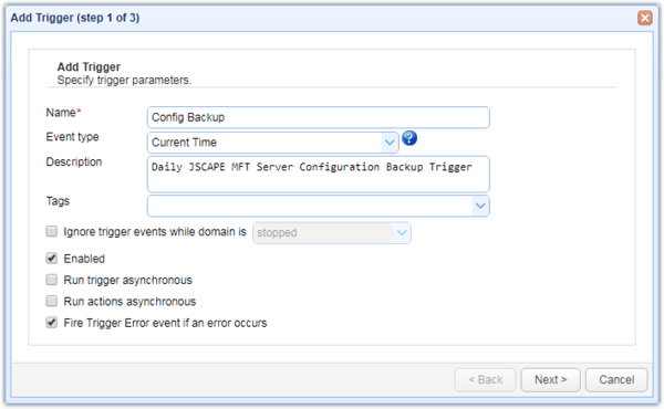 current time server configuration backup