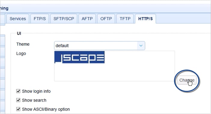 customizing web user interface of https file transfer service - 16