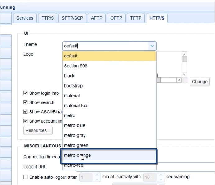 customizing web user interface of https file transfer service - 19