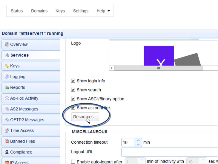 customizing web user interface of https file transfer service - 22