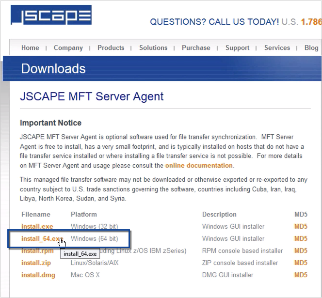 download mft server agent for windows server