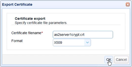 export as2 digital certificate x509