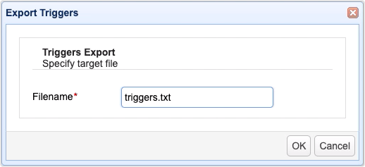 export triggers filename