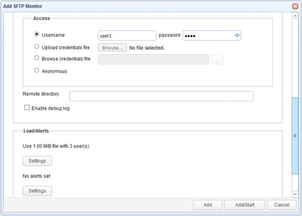 ftp monitor access username password