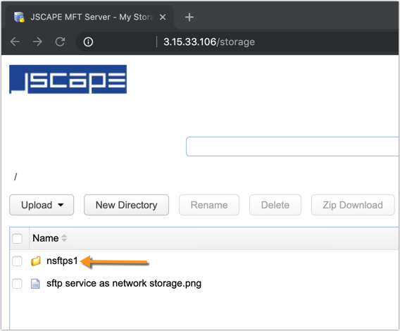 ftps network storage folder