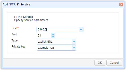 ftps settings dialog box