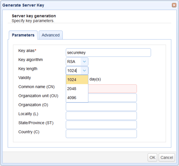 generate server key key lengths