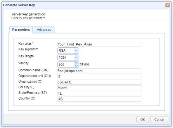 generate server key parameters