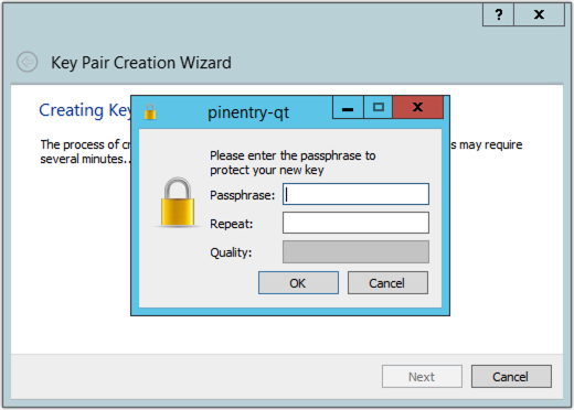 creating key passphrase