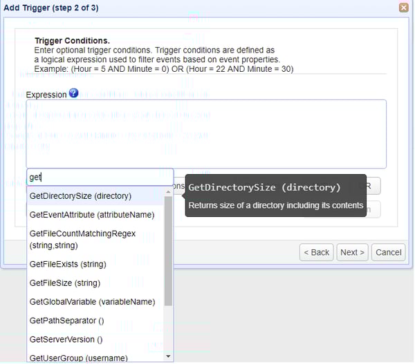 How to Create GetDirectorySize Trigger Function JSCAPE