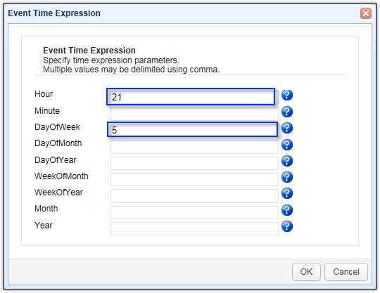 event time expression scheduled file synchronization
