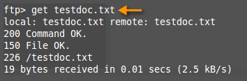 ftp downloading a file