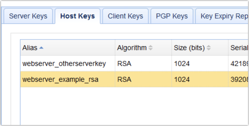 imported host key