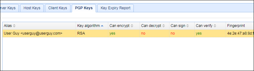 imported pgp key